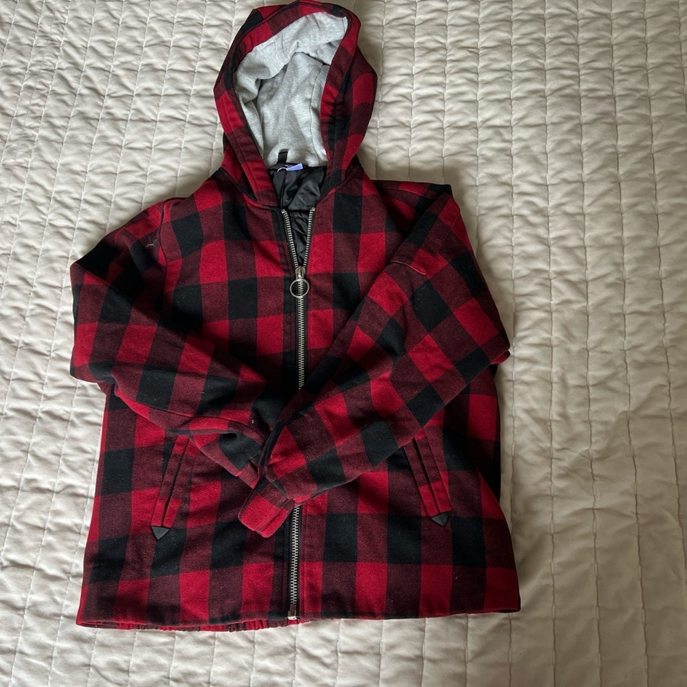 Plaid Red and Black Kids Jacket